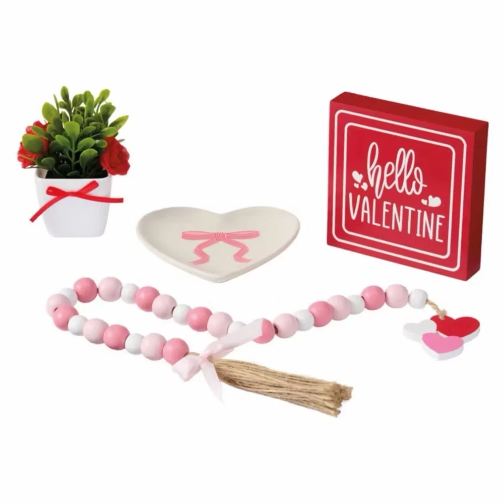 Valentine's Tier Tray decorations Set of 2
